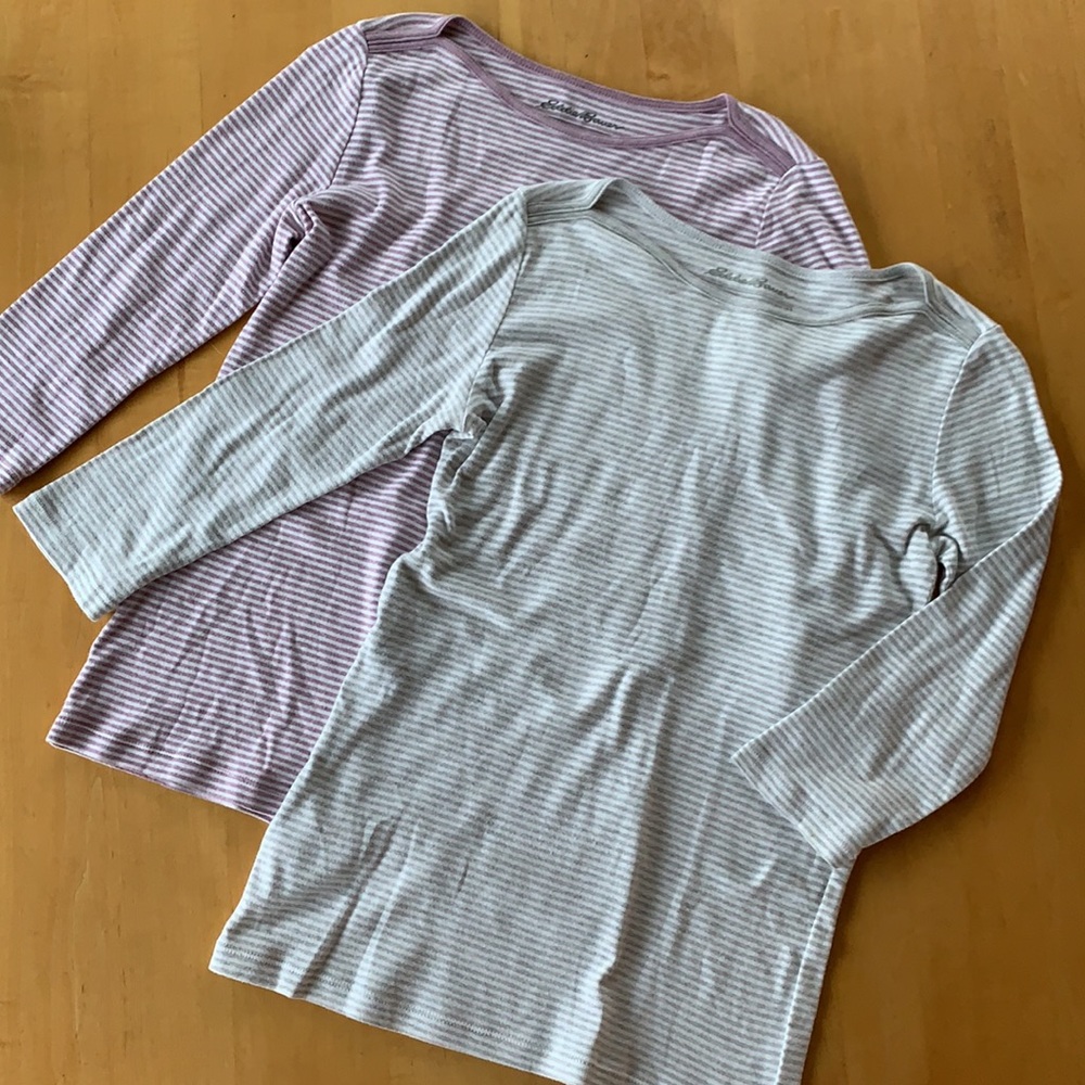 Eddie Bauer Small Striped Cotton Tops Bundle